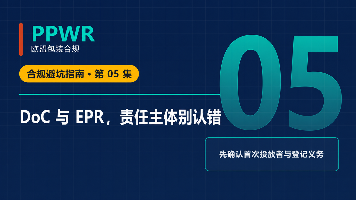 PPWR检测报告EU DoC与EPR责任分工主题封面